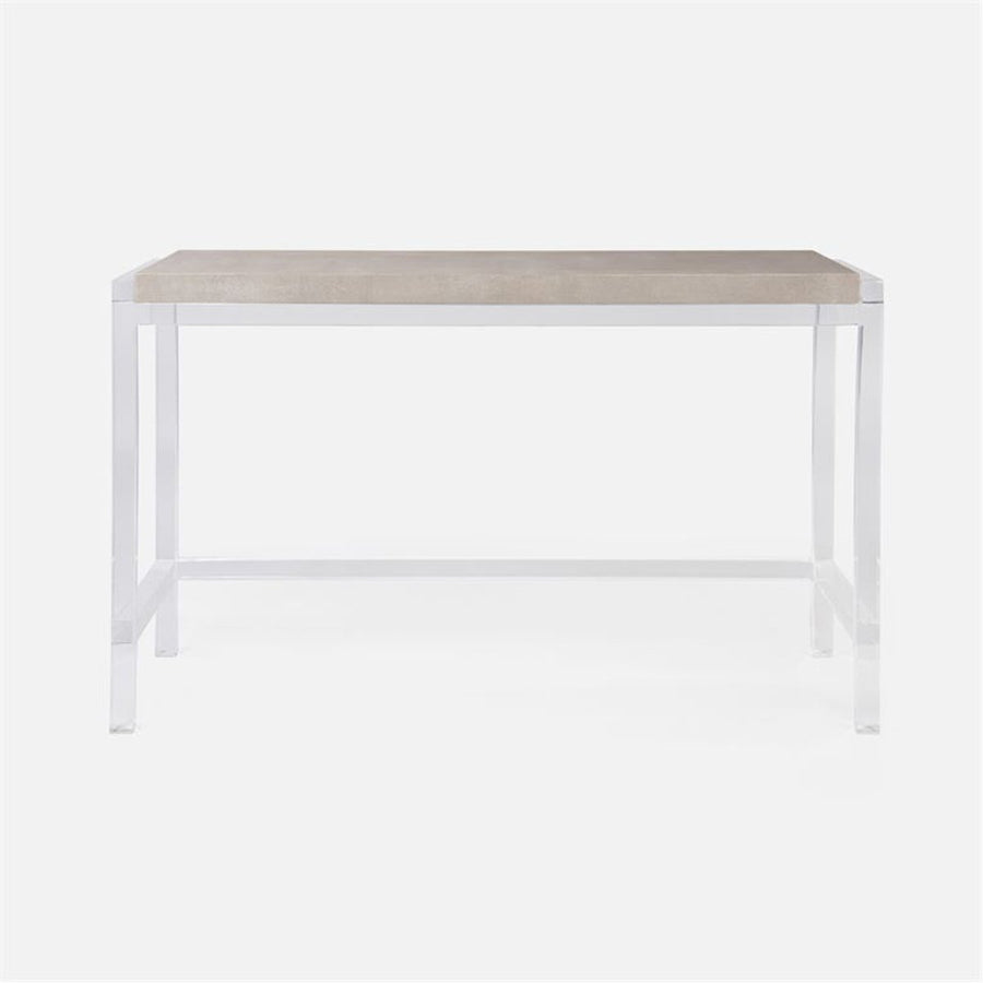 Made Goods Cassian Acrylic Console Table with Realistic Faux Shagreen Top