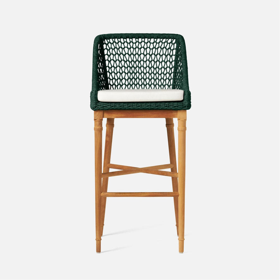 Made Goods Chadwick Woven Rope Outdoor Bar Stool in Havel Velvet