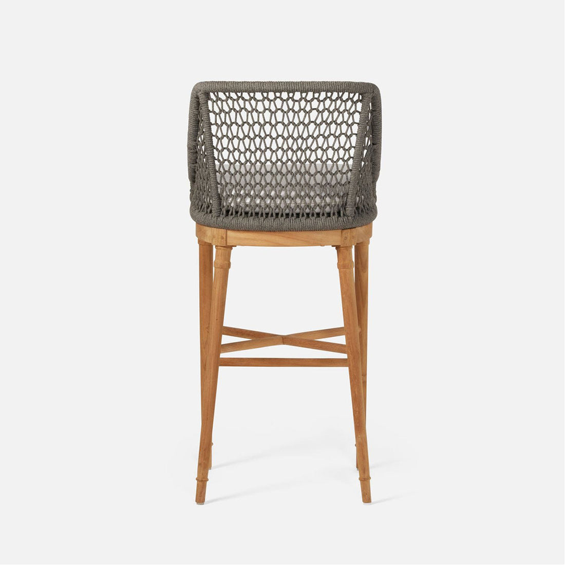 Made Goods Chadwick Woven Rope Outdoor Bar Stool in Pagua Fabric