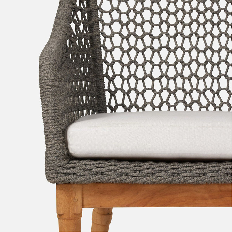 Made Goods Chadwick Woven Rope Outdoor Bar Stool in Garonne Leather