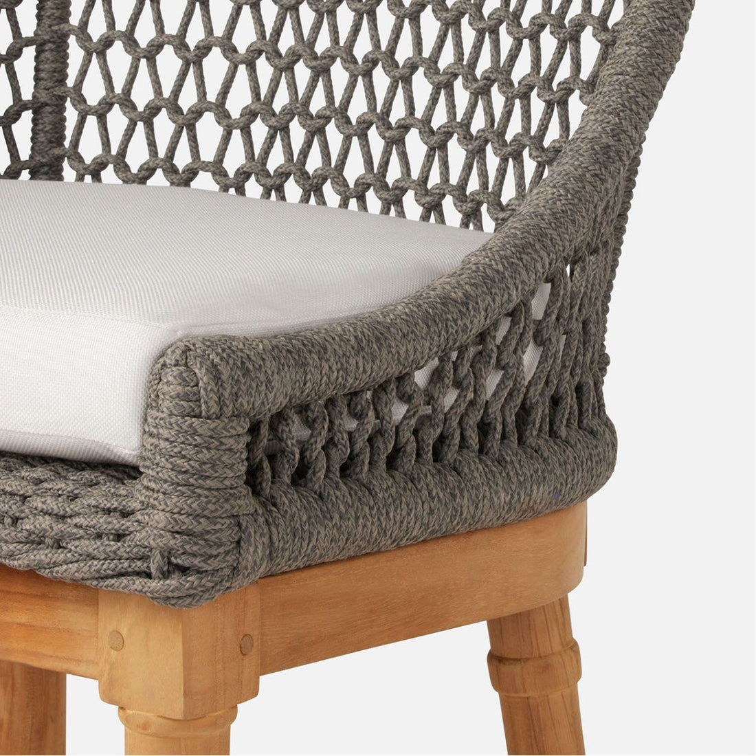 Made Goods Chadwick Woven Rope Outdoor Bar Stool in Pagua Fabric