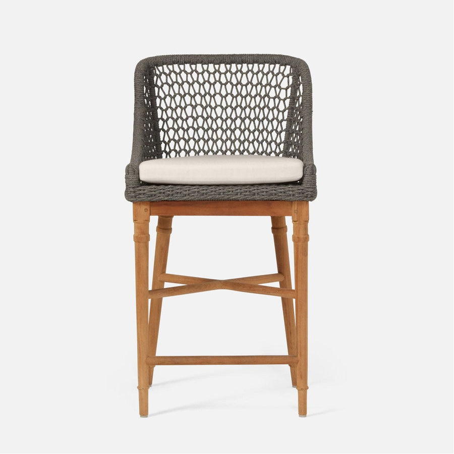 Made Goods Chadwick Woven Rope Outdoor Counter Stool in Havel Velvet