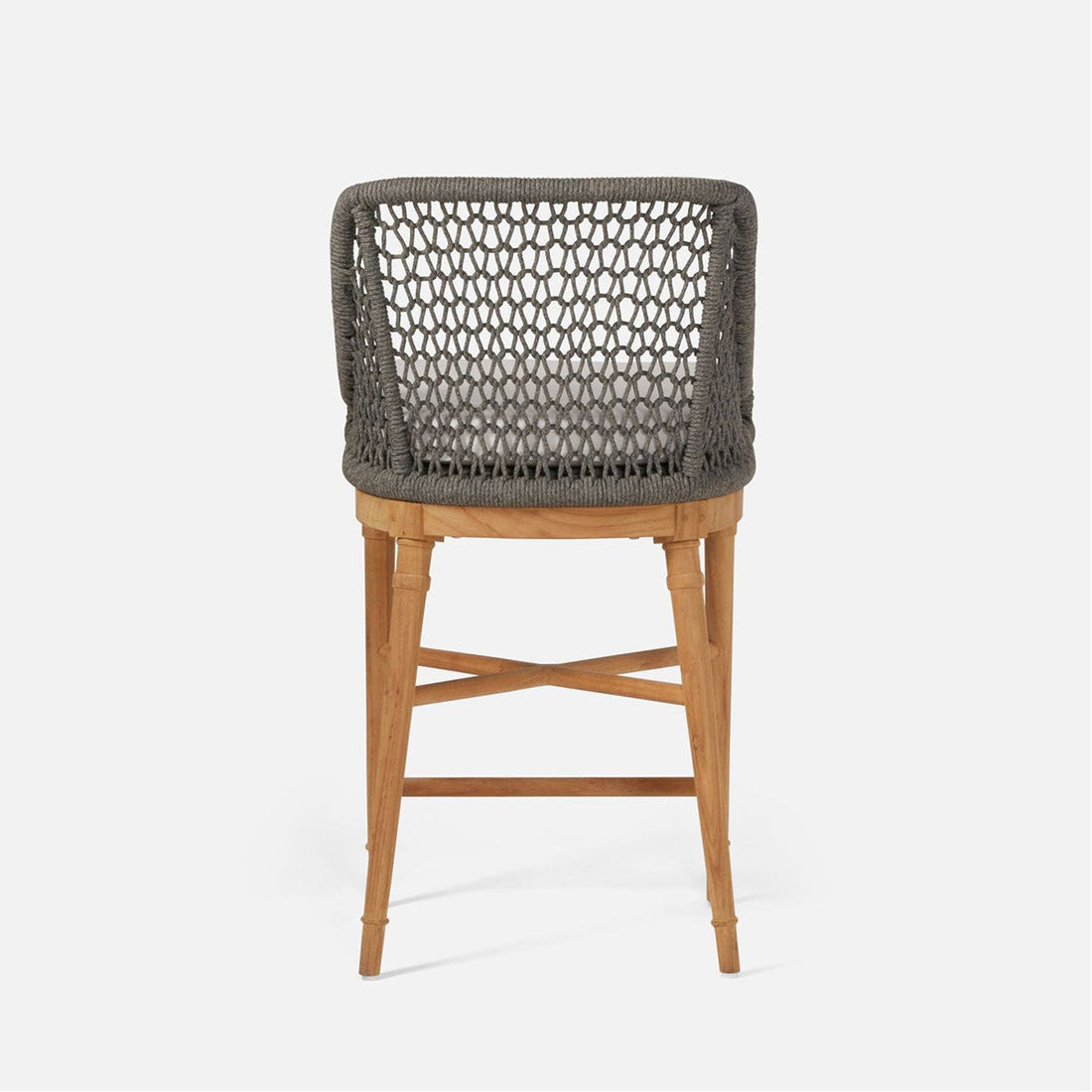 Made Goods Chadwick Woven Rope Outdoor Counter Stool in Alsek Fabric