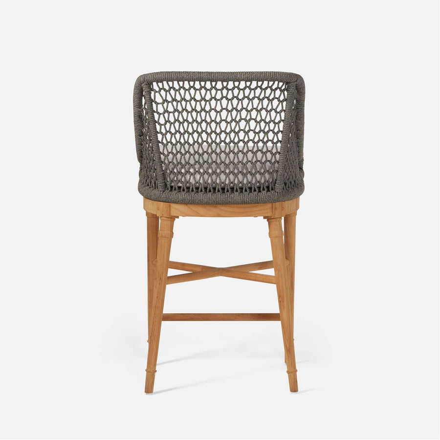 Made Goods Chadwick Woven Rope Outdoor Counter Stool in Weser Fabric