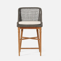 Made Goods Chadwick Woven Rope Outdoor Counter Stool in Alsek Fabric