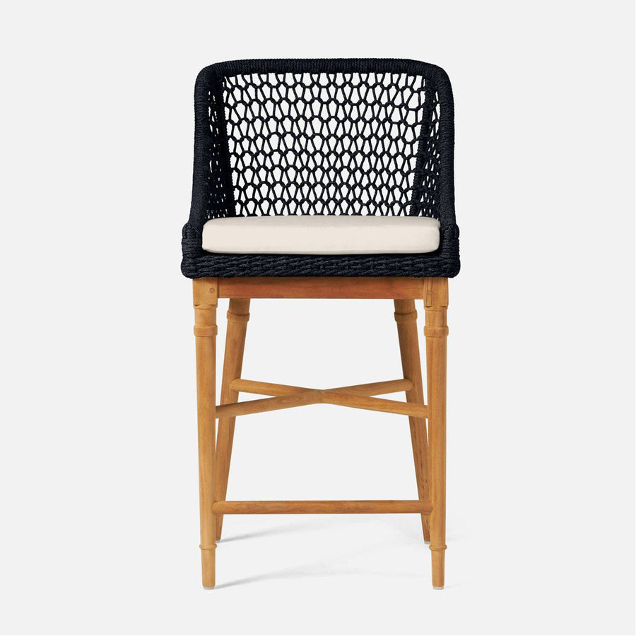 Made Goods Chadwick Woven Rope Outdoor Counter Stool in Havel Velvet