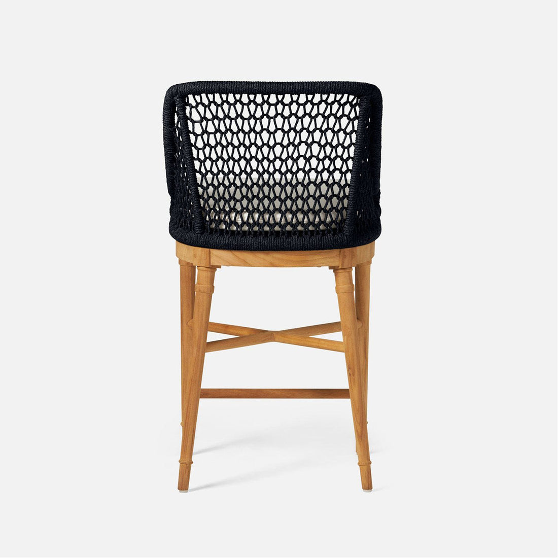 Made Goods Chadwick Woven Rope Outdoor Counter Stool in Danube Fabric