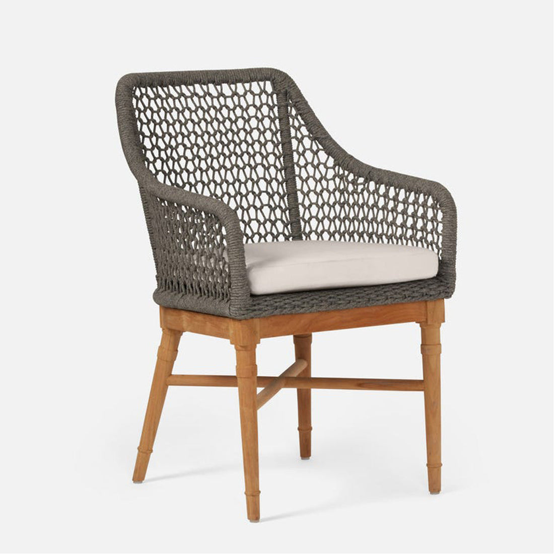 Made Goods Chadwick Woven Rope Outdoor Arm Chair in Clyde Fabric