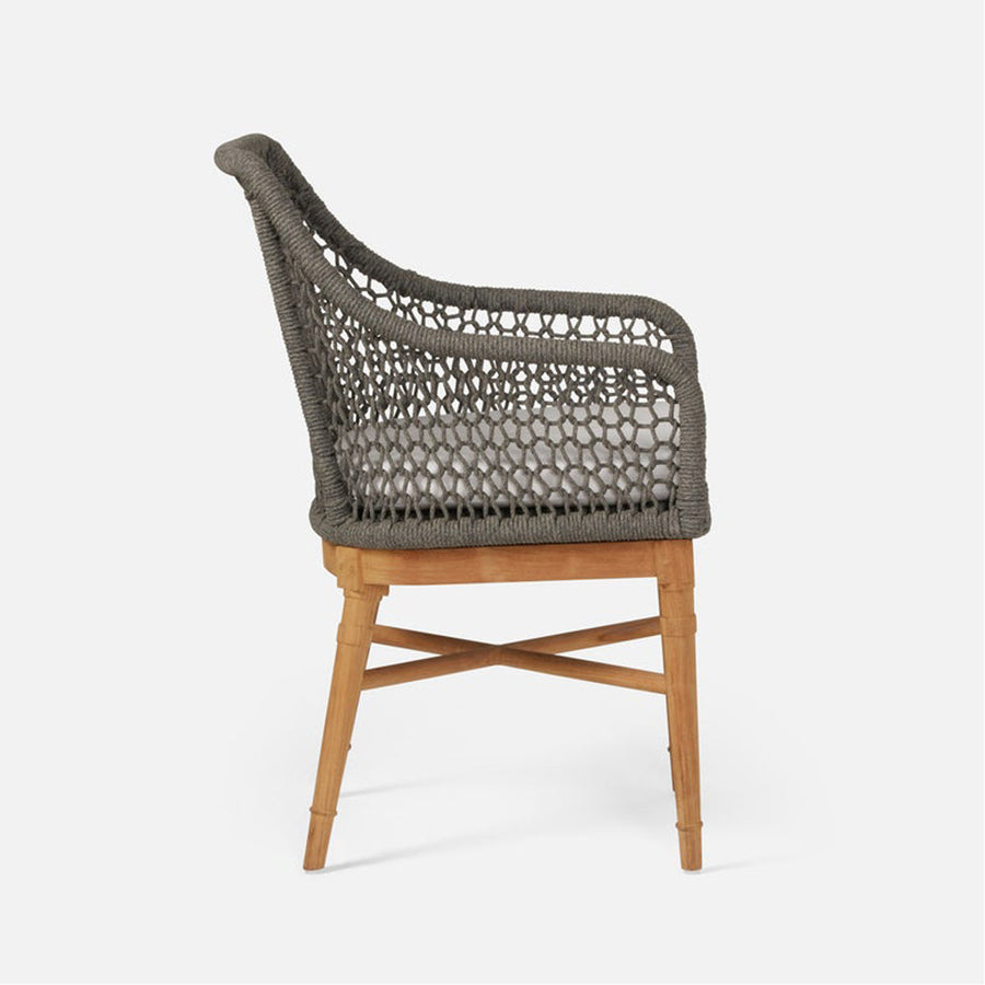 Made Goods Chadwick Woven Rope Outdoor Arm Chair in Clyde Fabric