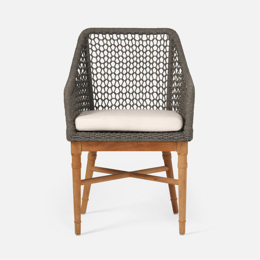 Made Goods Chadwick Woven Rope Outdoor Arm Chair in Clyde Fabric