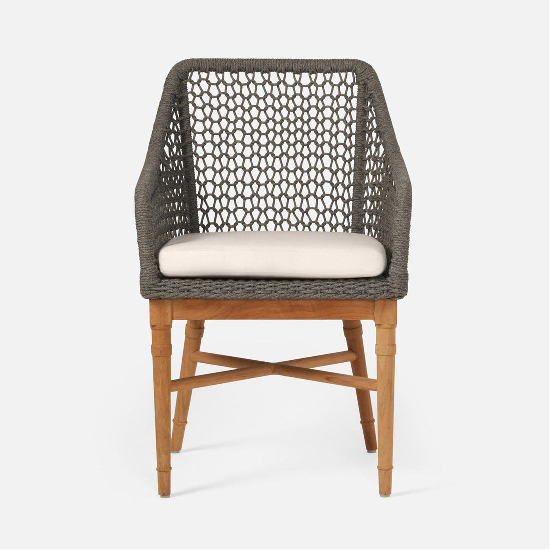 Made Goods Chadwick Woven Rope Outdoor Arm Chair in Havel Velvet