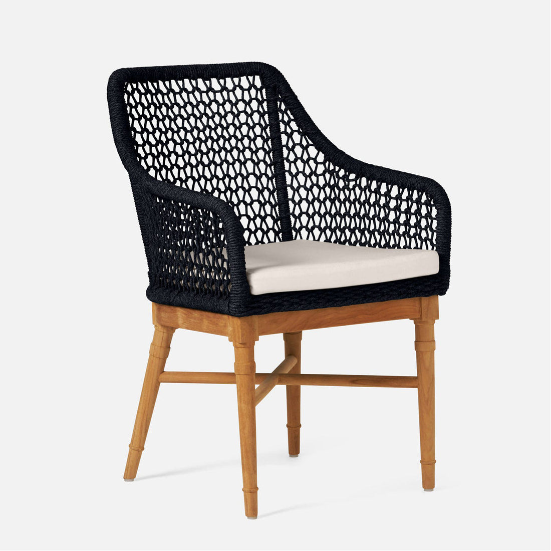 Made Goods Chadwick Woven Rope Outdoor Arm Chair in Danube Fabric