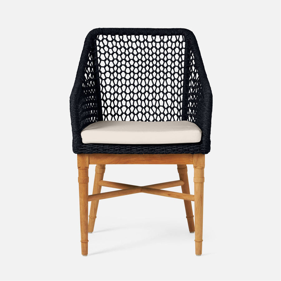 Made Goods Chadwick Woven Rope Outdoor Arm Chair in Havel Velvet