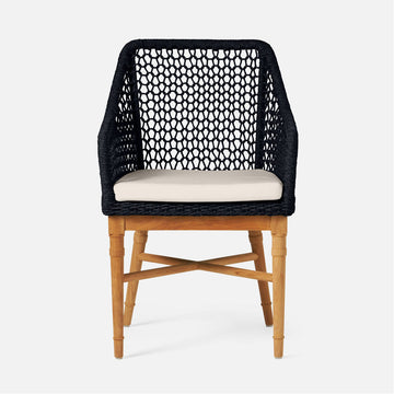 Made Goods Chadwick Woven Rope Outdoor Arm Chair in Weser Fabric