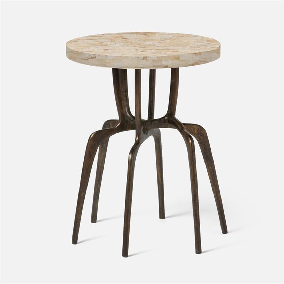 Made Goods Cyrano Metal Accent Table in Faux Canvas