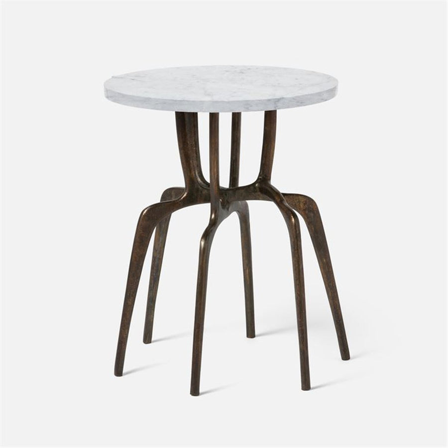 Made Goods Cyrano Metal Accent Table in Marble