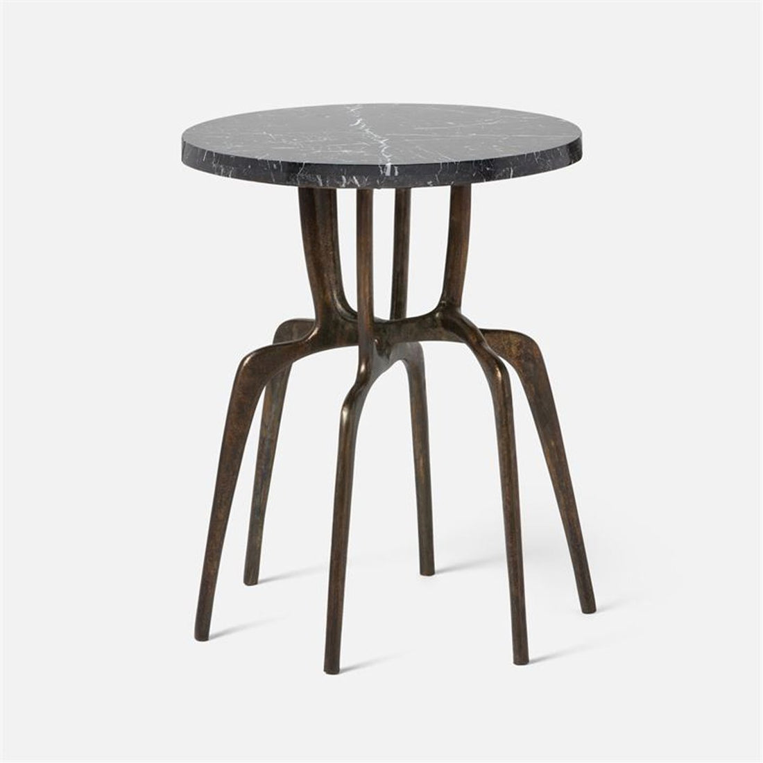 Made Goods Cyrano Metal Accent Table in Marble