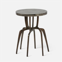 Made Goods Cyrano Metal Accent Table in Pyrite