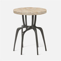 Made Goods Cyrano Metal Accent Table in Stone