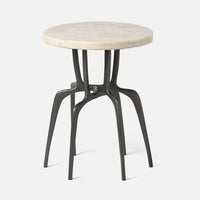 Made Goods Cyrano Metal Accent Table in Stone