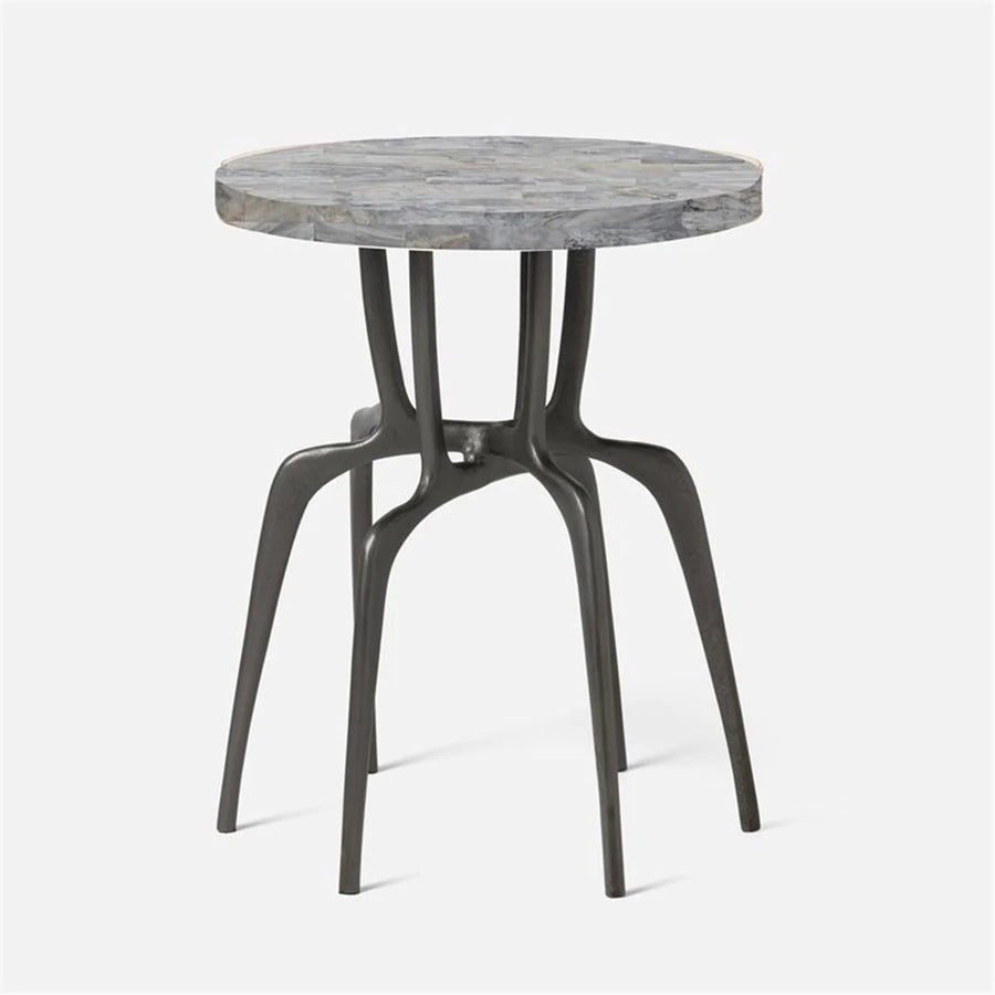 Made Goods Cyrano Metal Accent Table in Stone