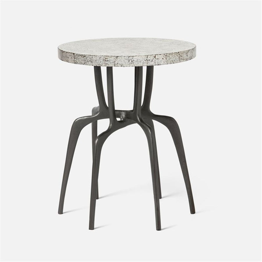 Made Goods Cyrano Metal Accent Table in Shell