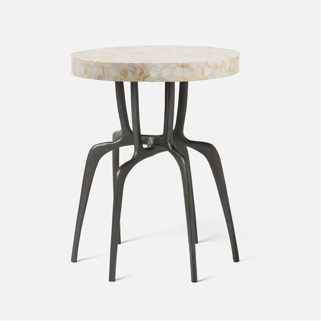 Made Goods Cyrano Metal Accent Table in Shell