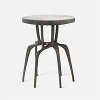 Made Goods Cyrano Metal Accent Table in Faux Shagreen