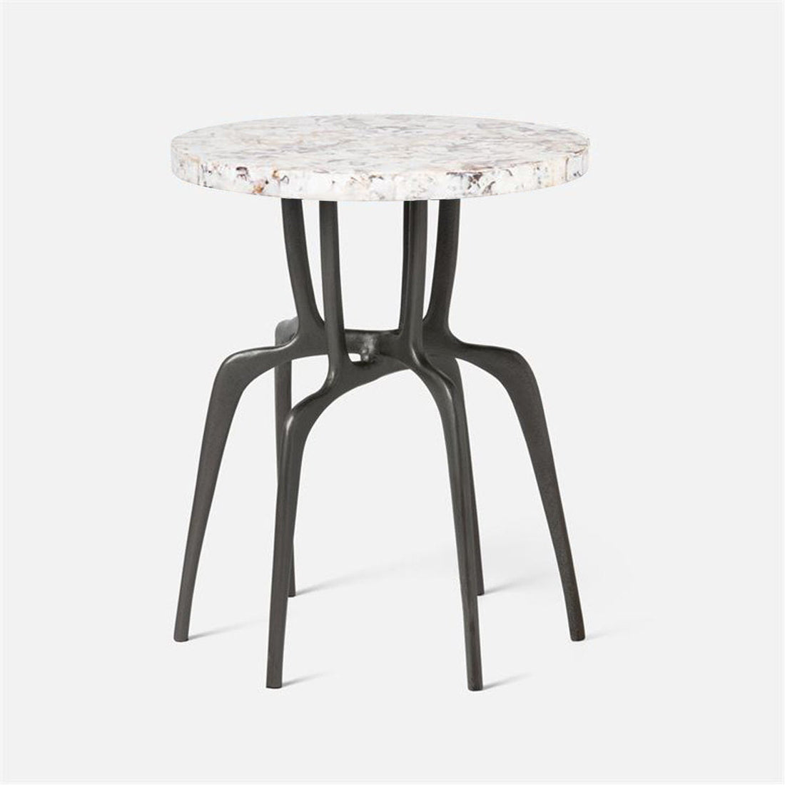 Made Goods Cyrano Metal Accent Table in Shell