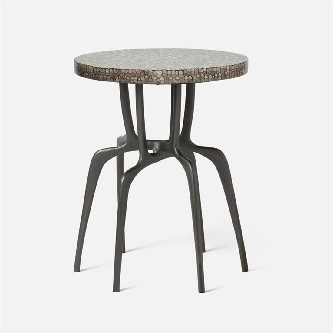 Made Goods Cyrano Metal Accent Table in Shell