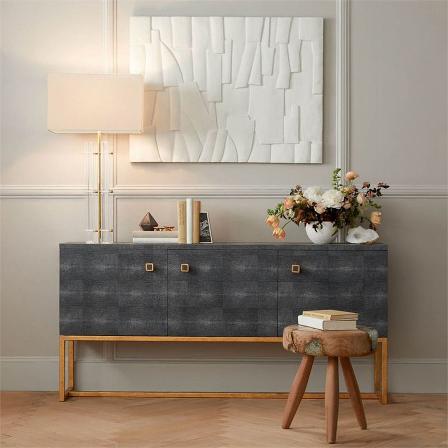 Made Goods Dallon Three-Door Narrow Realistic Faux Shagreen Buffet