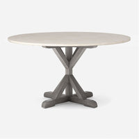 Made Goods Dane Round Farm Dining Table in Stone