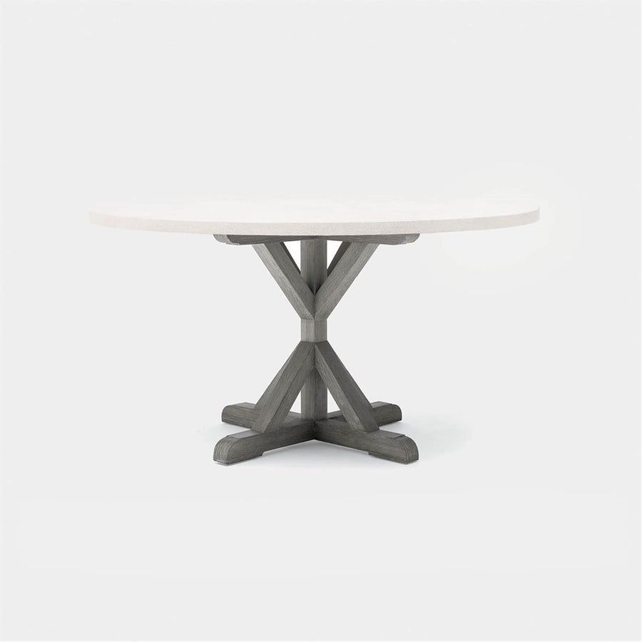 Made Goods Dane Round Farm Dining Table in Faux Shagreen