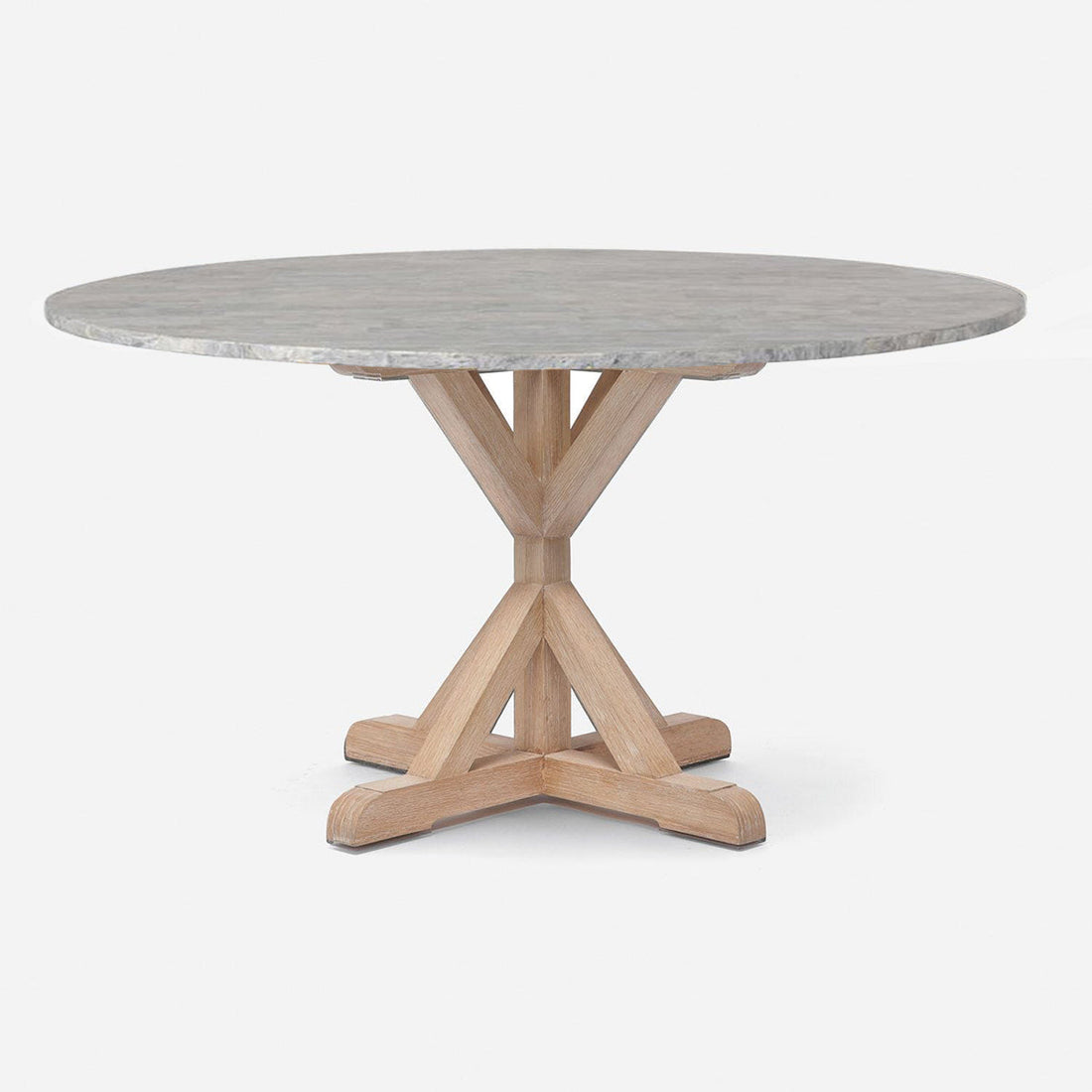 Made Goods Dane Round Farm Dining Table in Stone