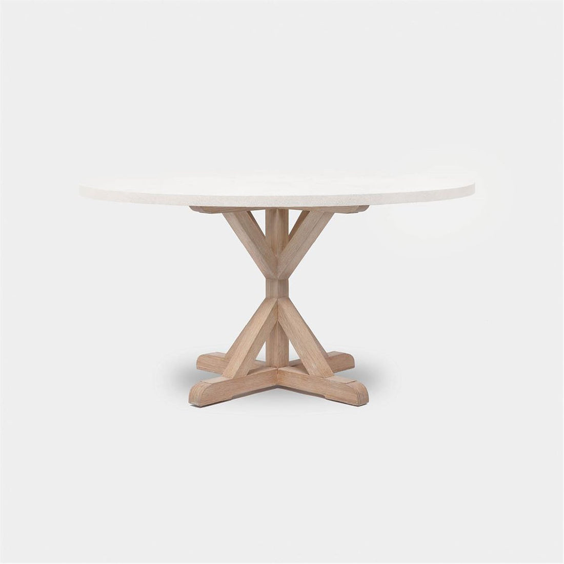 Made Goods Dane Round Farm Dining Table in Faux Shagreen