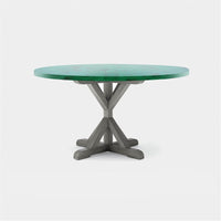 Made Goods Dane Round Farm Dining Table in Emerald Shell