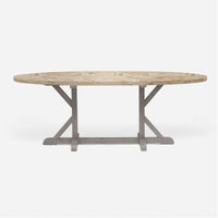 Made Goods Dane Oval Farm Dining Table in Stone