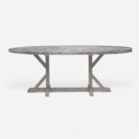 Made Goods Dane Oval Farm Dining Table in Stone