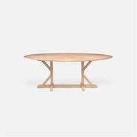 Made Goods Dane Oval Farm Dining Table in White Cerused Oak