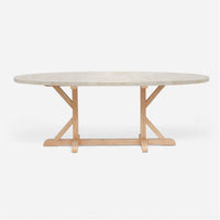 Made Goods Dane Oval Farm Dining Table in Stone