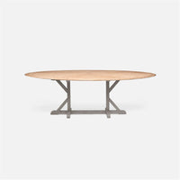 Made Goods Dane Oval Farm Dining Table in White Cerused Oak