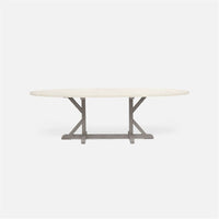 Made Goods Dane Oval Farm Dining Table in Faux Shagreen