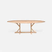 Made Goods Dane Oval Farm Dining Table in White Cerused Oak