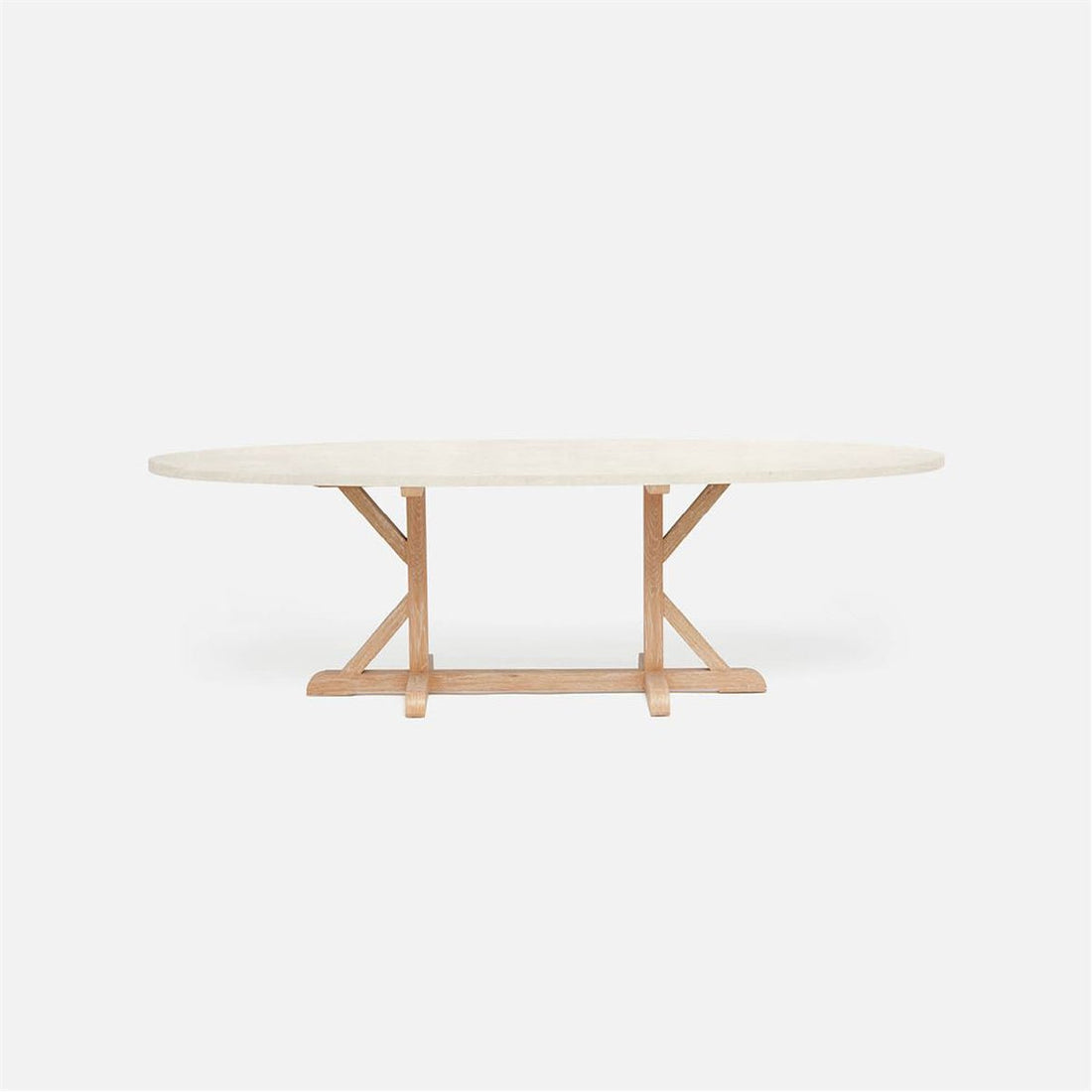 Made Goods Dane Oval Farm Dining Table in Faux Shagreen