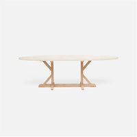 Made Goods Dane Oval Farm Dining Table in Faux Shagreen