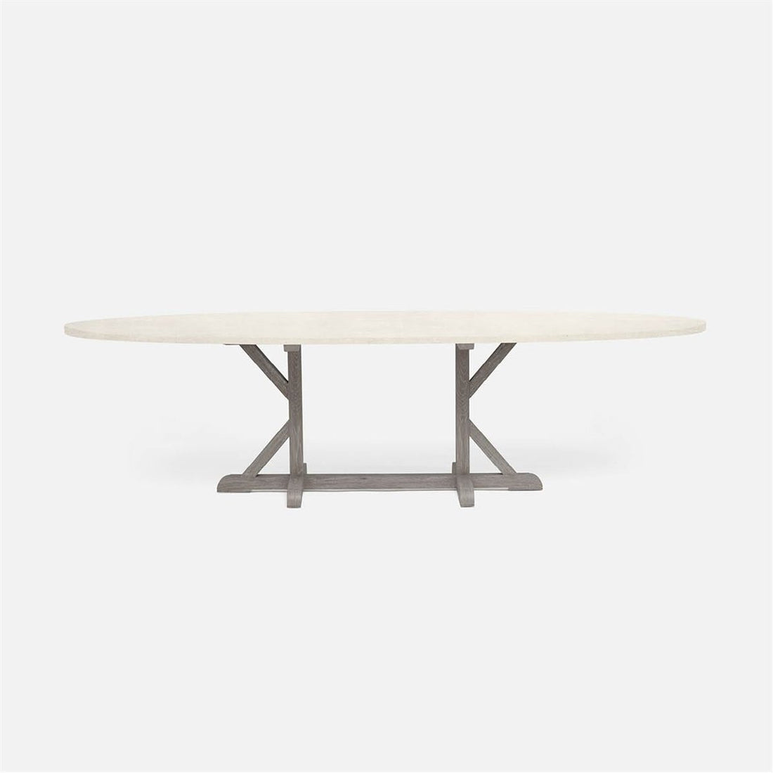 Made Goods Dane Oval Farm Dining Table in Faux Shagreen