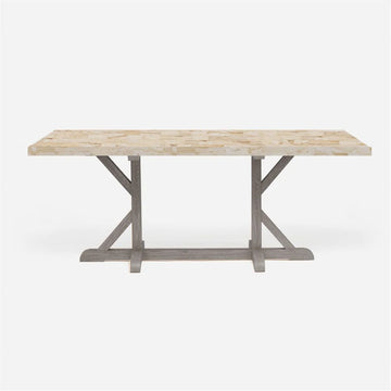 Made Goods Dane Rectangular Farm Dining Table in Stone