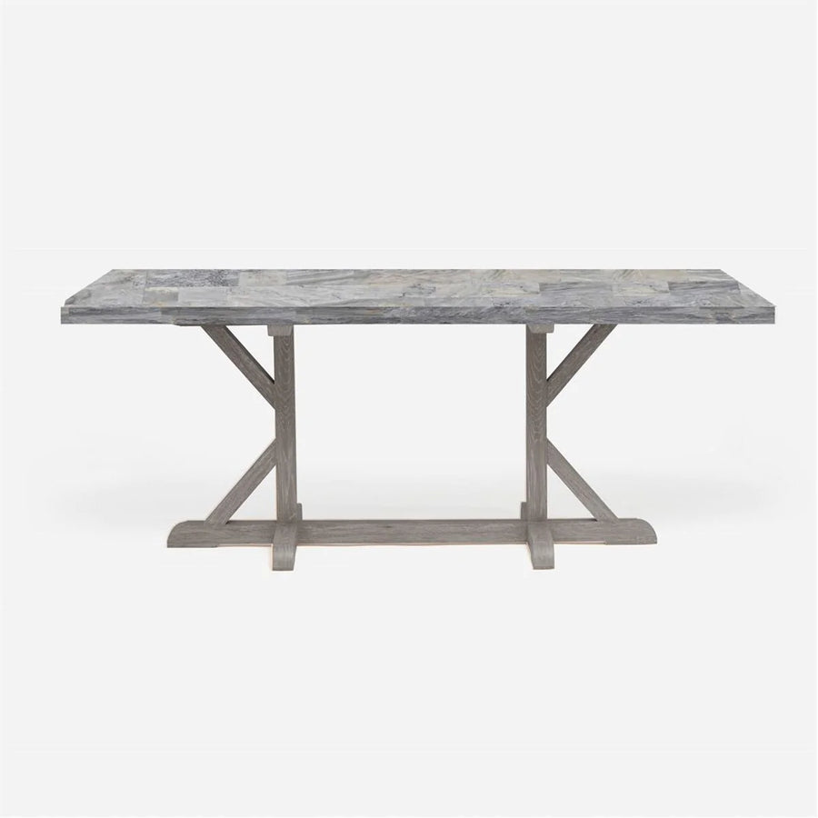 Made Goods Dane Rectangular Farm Dining Table in Stone