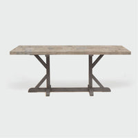 Made Goods Dane Rectangular Farm Dining Table in Warm Gray Marble