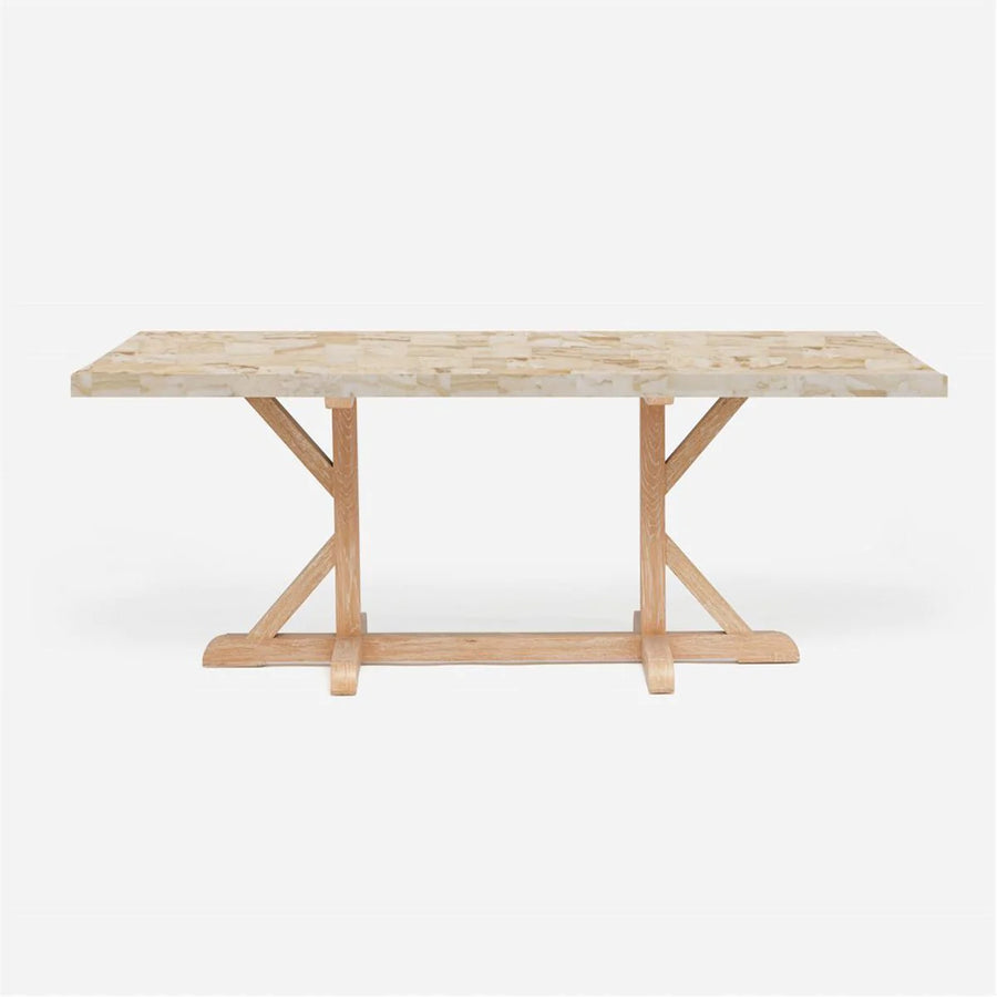 Made Goods Dane Rectangular Farm Dining Table in Stone